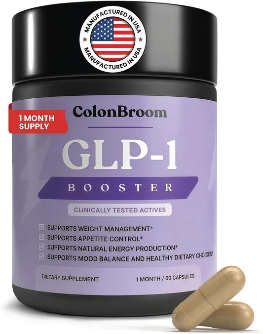 ColonBroom GLP-1 Weight Management Supplement for Women & Men - GLP1 Supports Appetite Control, Energy & Mood Balance - Vegan, Gluten-Free Diet Capsules | 60 Count