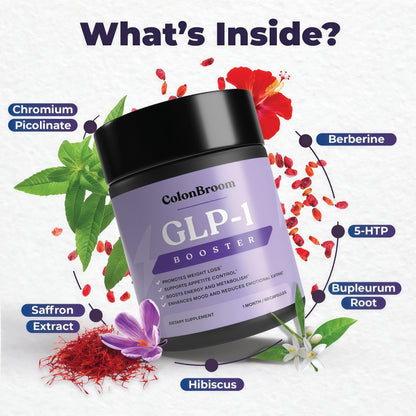 ColonBroom GLP-1 Weight Management Supplement for Women & Men - GLP1 Supports Appetite Control, Energy & Mood Balance - Vegan, Gluten-Free Diet Capsules | 60 Count
